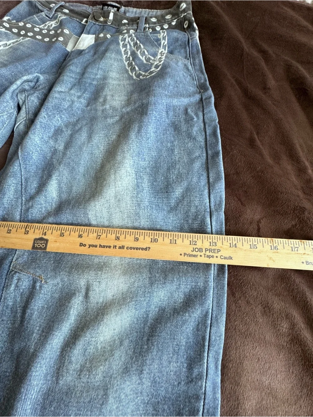 Loiter x Yu-Gi-Oh Denim Jeans Size 32 β Printed Anime Streetwear Pants β Rare - Picture 15 of 16